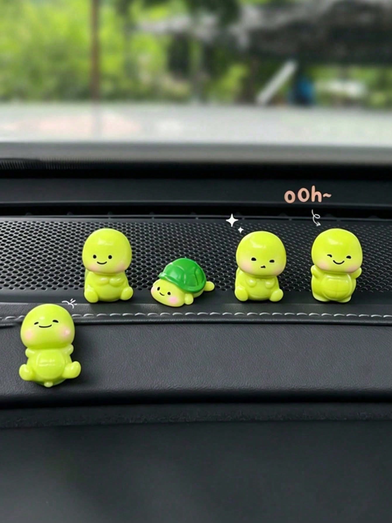 Cute Cartoon Turtle Decor, Mini Resin Figurine, Healing Style Decoration, Suitable For Car Dashboard, In-Car Display, Desktop, Dollhouse Micro Landscape