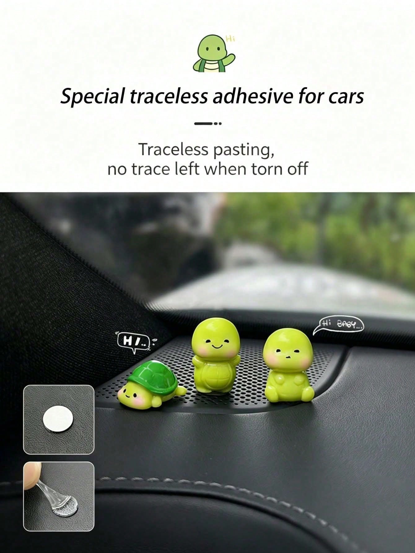 Cute Cartoon Turtle Decor, Mini Resin Figurine, Healing Style Decoration, Suitable For Car Dashboard, In-Car Display, Desktop, Dollhouse Micro Landscape