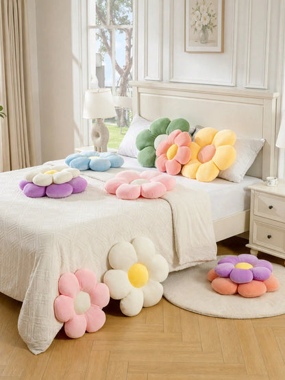 Cute Flower Plush Pillow, Soft Filled Daisy Shaped Cushion, Suitable For Sofa, Bed, Chair, Living Room And Bedroom Decor