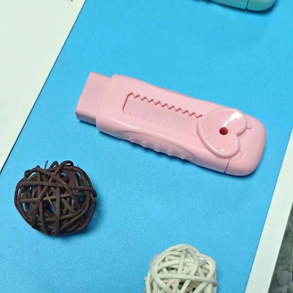 Cute Heart-Shaped Eraser Set, Durable ABS Material, Push-Pull Design, Lovely Macaron Colors, Suitable For Office And School Use, Back To School
