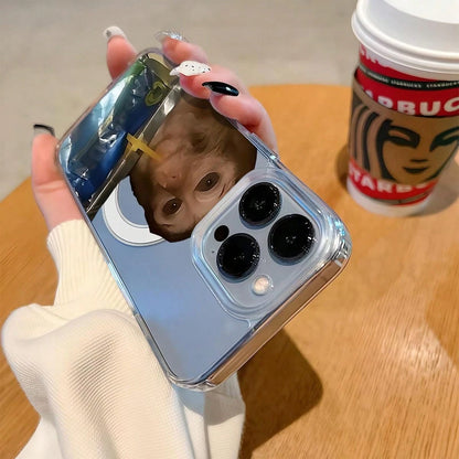 Cute Monkey Pattern Magnetic Clear Shockproof Protective Slim Thin Phone Case Cover For IPhone X Xsmax 11 12 13 14 15 16 Pro Max Plus MagSafe Funny,Suitable For IPhone17 Air,Suitable For IPhone17 Air