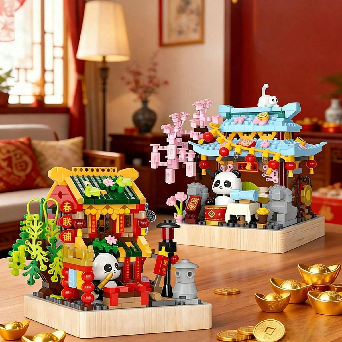 Cute Panda Building Blocks Toy, Panda Animal Building Blocks Set, Creative DIY Building Blocks Toy, Home Decor, Perfect Gift For Birthday, Halloween, Thanksgiving, Christmas, 600+ Pieces