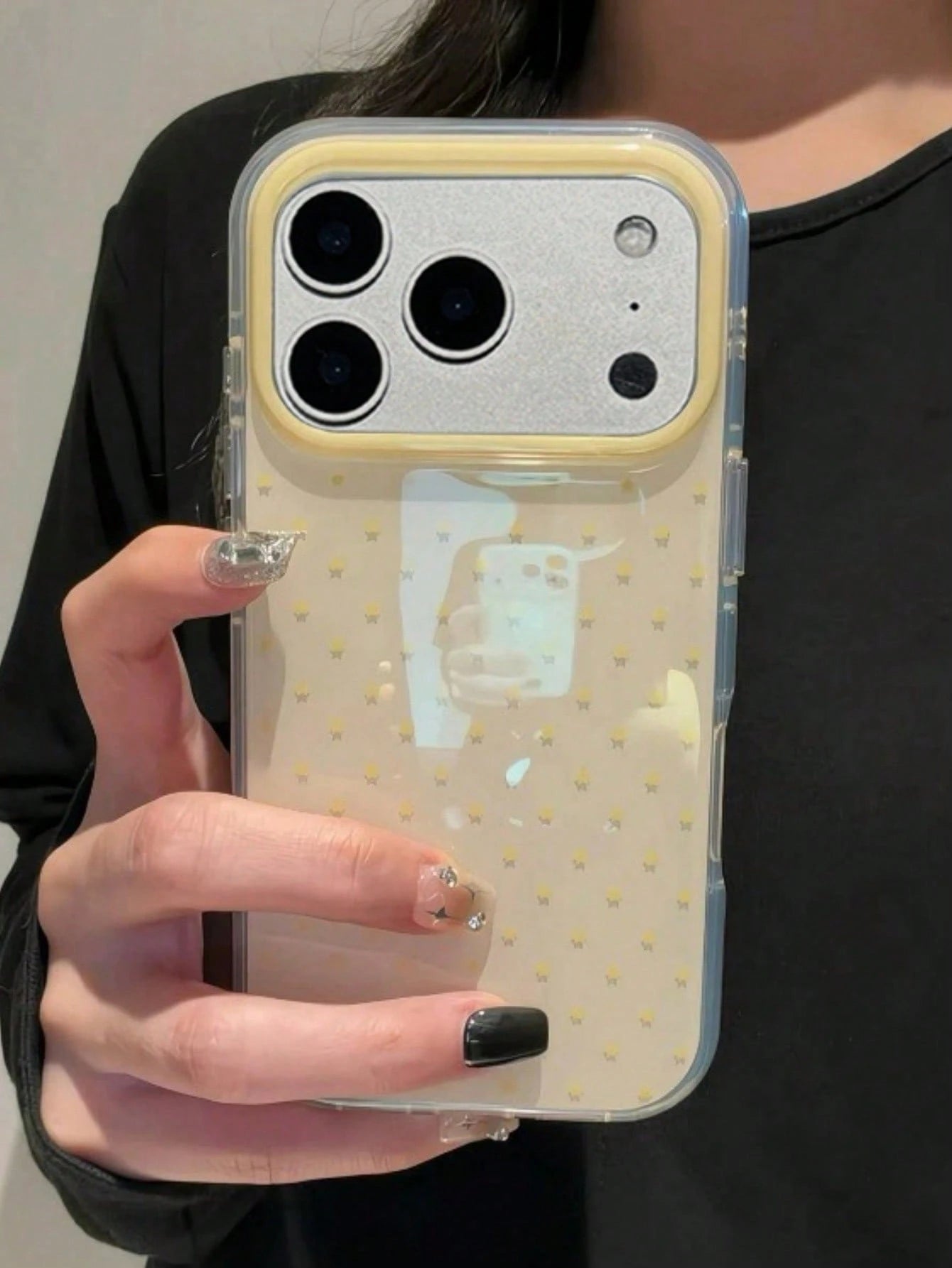 Cute Pink Polka Dot Pattern Glossy Jelly Phone Case, Compatible With IPhone 17 Pro Max 16 Pro Max 17 16 15 14 13 12 Pro Max 11, Cute Shockproof Soft Back Cover