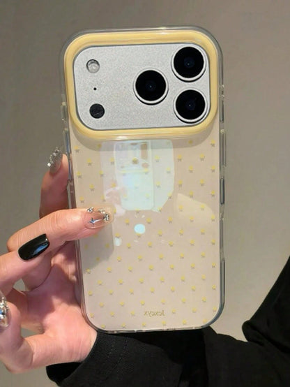 Cute Pink Polka Dot Pattern Glossy Jelly Phone Case, Compatible With IPhone 17 Pro Max 16 Pro Max 17 16 15 14 13 12 Pro Max 11, Cute Shockproof Soft Back Cover