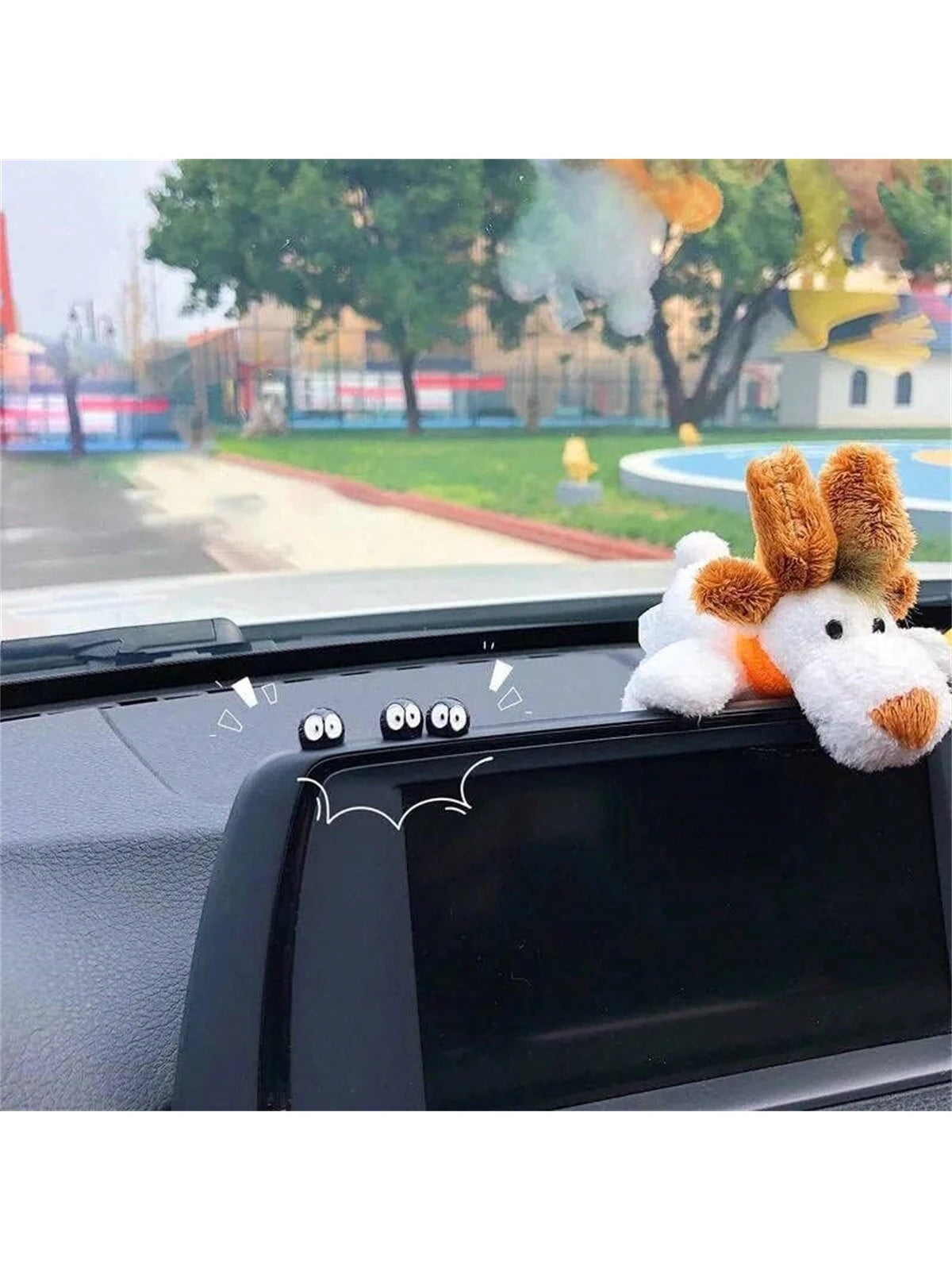 Cute Soot Sprites Car Rearview Mirror Accessories for Car Interior Decoration Dashboard Car Ornament Funny Gifts for Cute Car Mirror Interior Decors (10 Pcs)