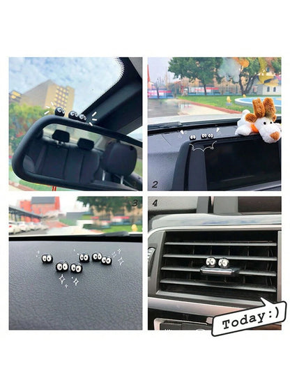 Cute Soot Sprites Car Rearview Mirror Accessories for Car Interior Decoration Dashboard Car Ornament Funny Gifts for Cute Car Mirror Interior Decors (10 Pcs)