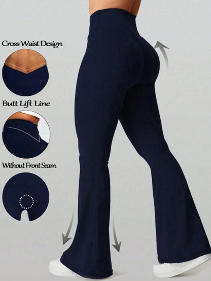 CZRLHYT High-Waisted Leggings For Women, Suitable For Everyday Fitness And Yoga, Featuring A Flared Design And A Shapely Bottom.