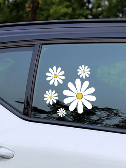 Daisy Pattern Car Sticker Set, Currently Very Popular Daisy Car Stickers, Suitable For Warm Family Use, Ladies First!