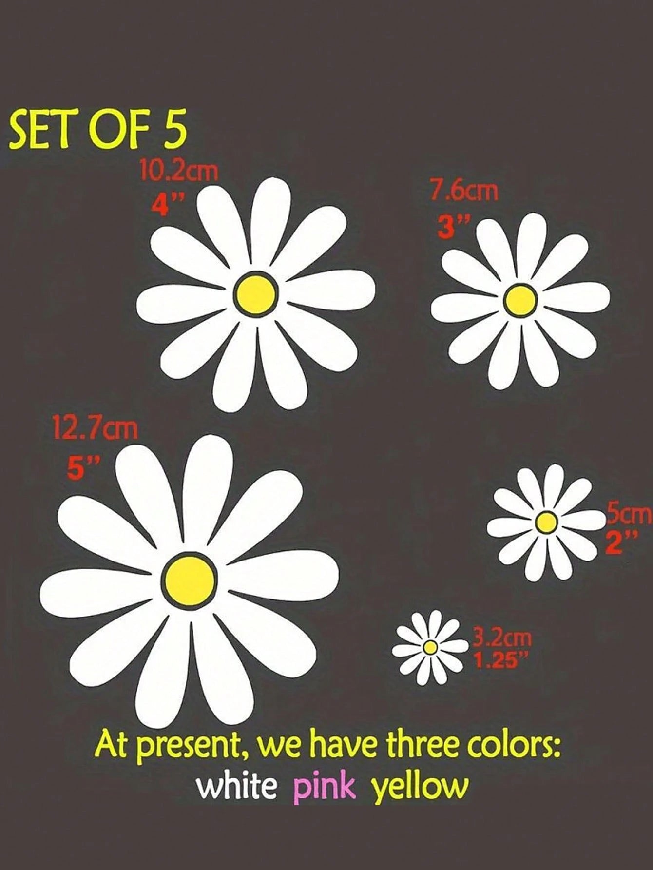Daisy Pattern Car Sticker Set, Currently Very Popular Daisy Car Stickers, Suitable For Warm Family Use, Ladies First!
