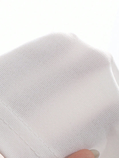 DAZY 1pc Women's Solid Color Round Neck Fitted Short Sleeve Undershirt