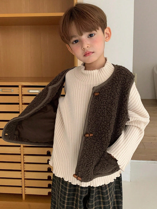 DAZY Casual Loose Versatile Sleeveless Young Boys Jackets Fall/Winter Thermal Lined