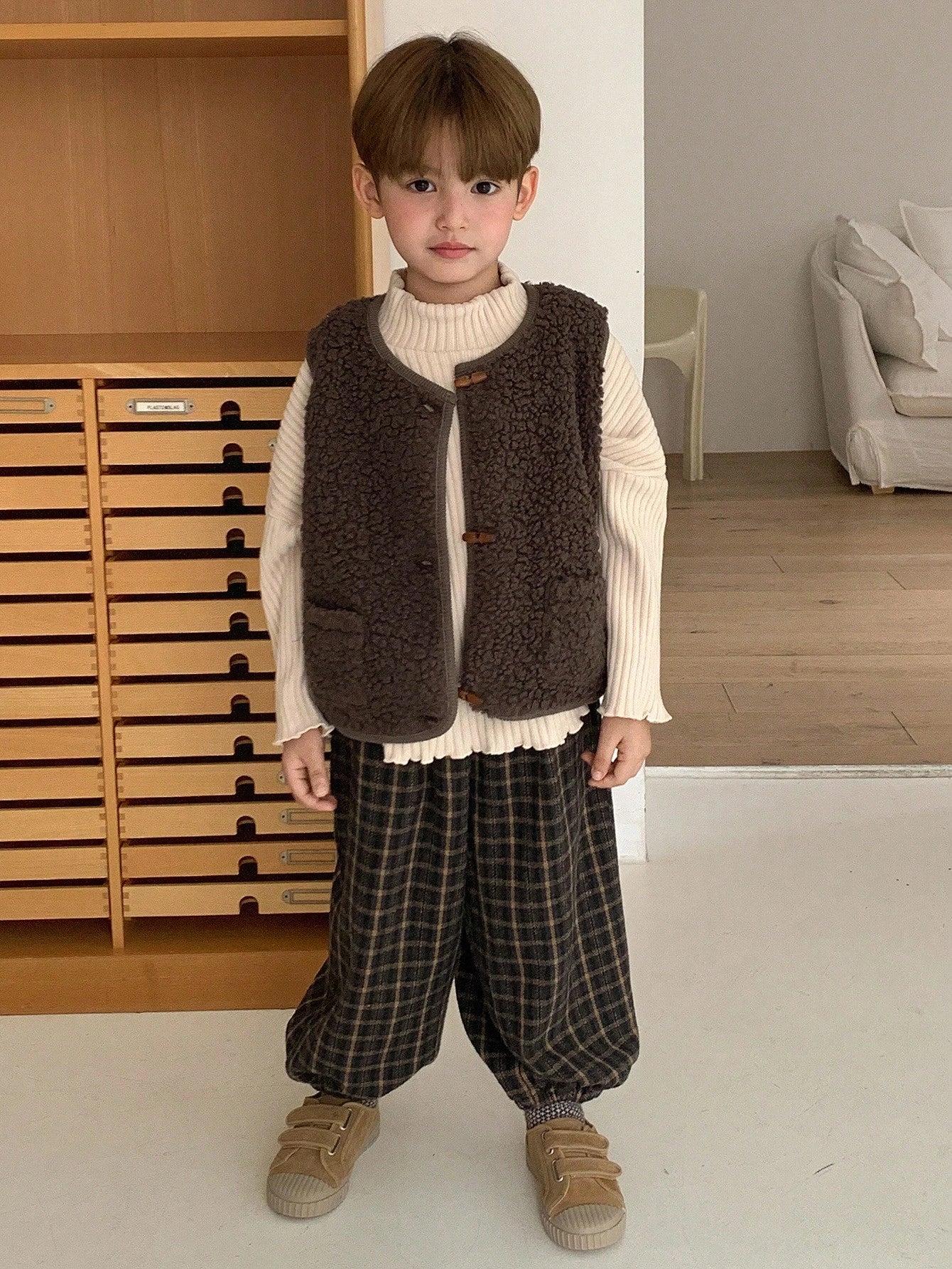 DAZY Casual Loose Versatile Sleeveless Young Boys Jackets Fall/Winter Thermal Lined