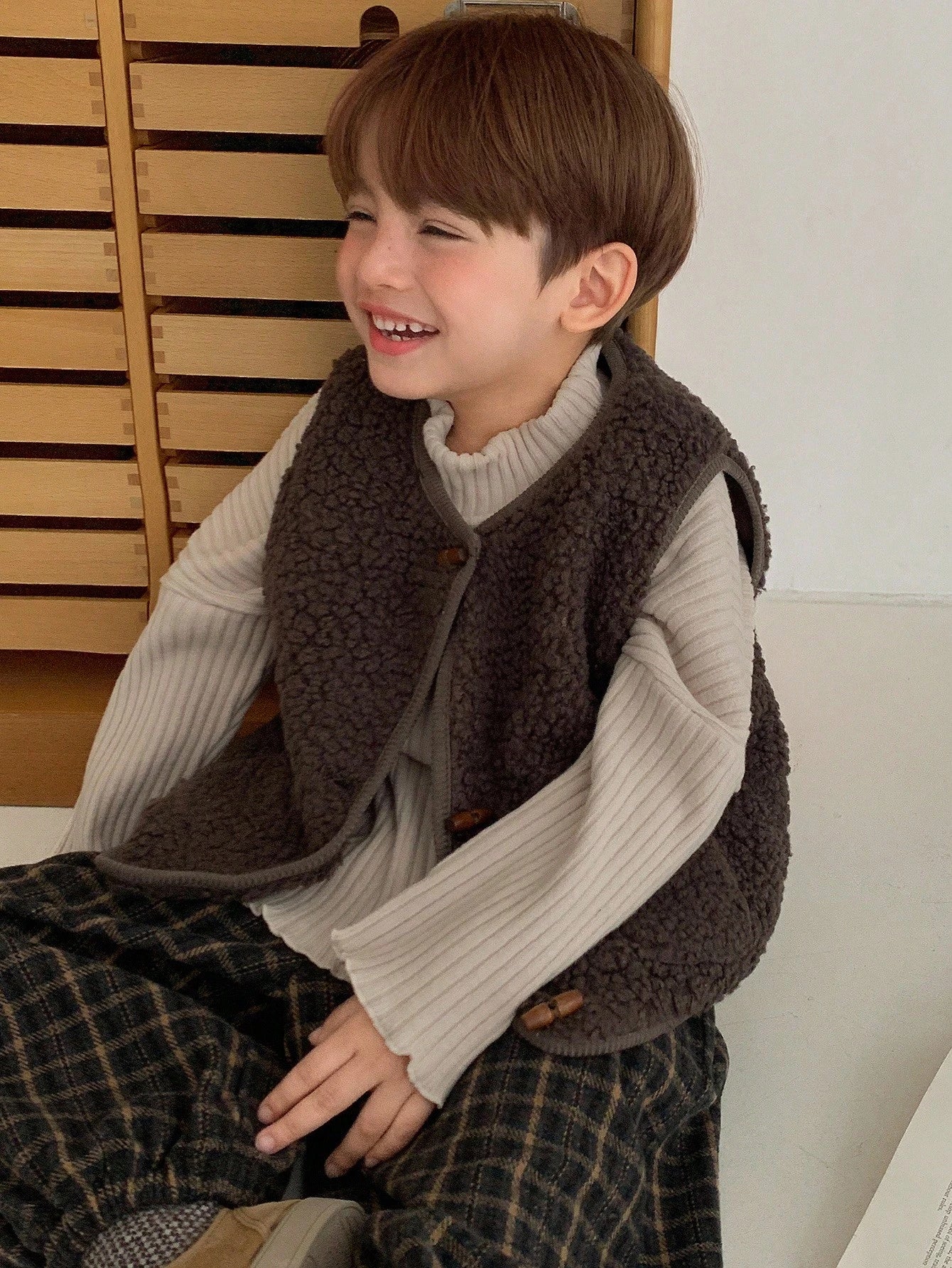 DAZY Casual Loose Versatile Sleeveless Young Boys Jackets Fall/Winter Thermal Lined