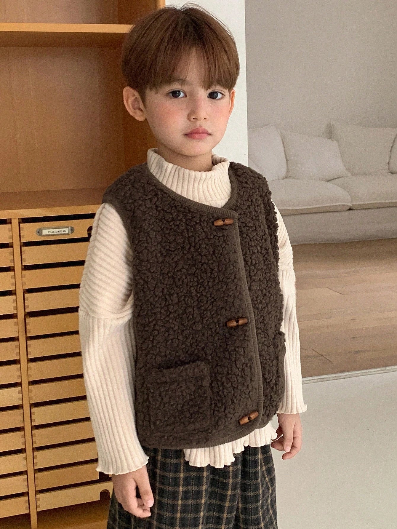 DAZY Casual Loose Versatile Sleeveless Young Boys Jackets Fall/Winter Thermal Lined