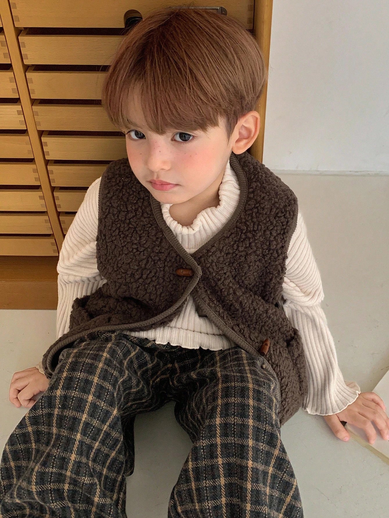 DAZY Casual Loose Versatile Sleeveless Young Boys Jackets Fall/Winter Thermal Lined