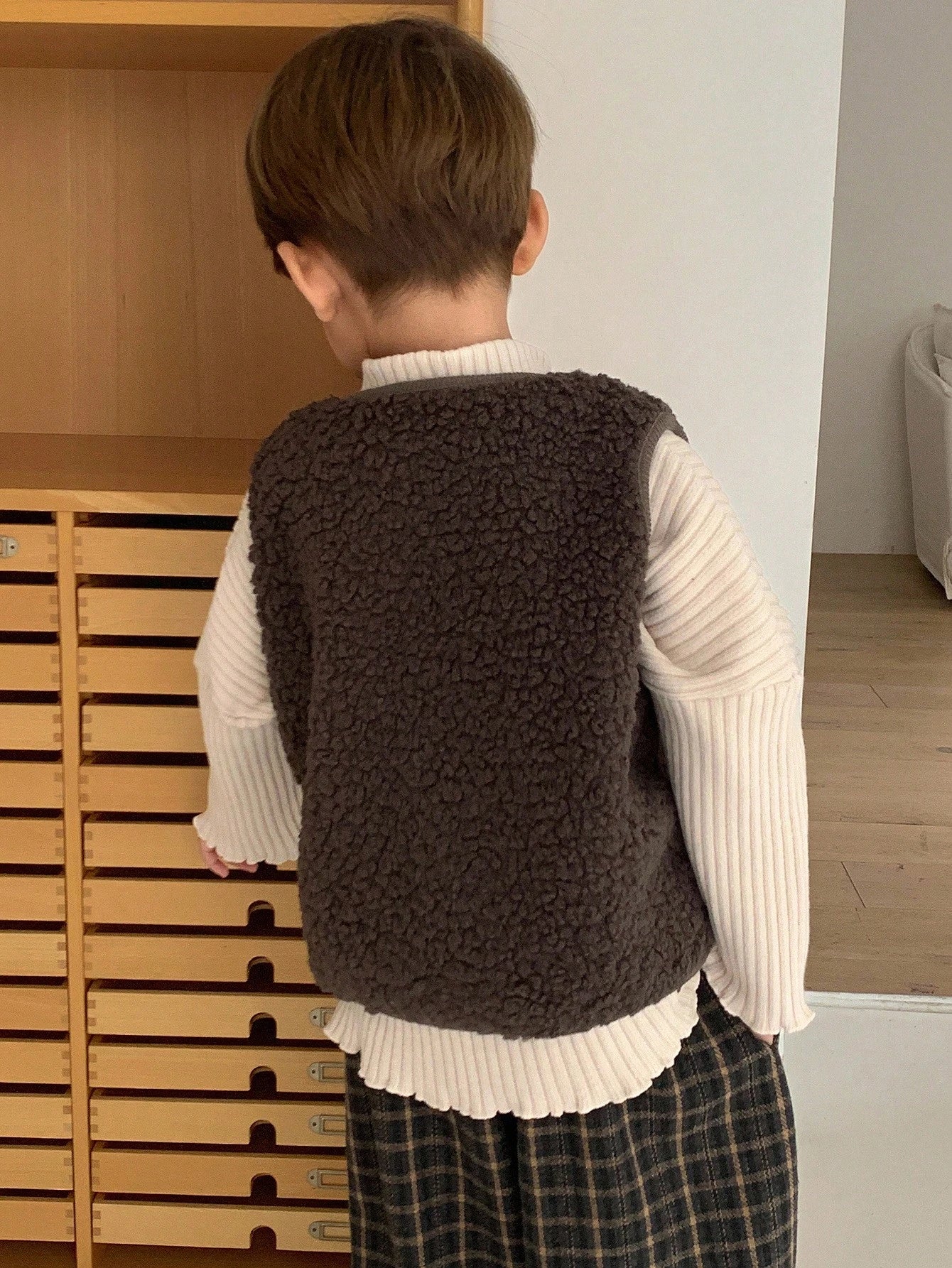 DAZY Casual Loose Versatile Sleeveless Young Boys Jackets Fall/Winter Thermal Lined