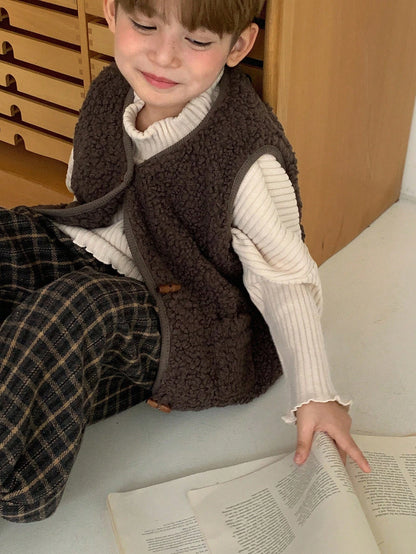 DAZY Casual Loose Versatile Sleeveless Young Boys Jackets Fall/Winter Thermal Lined