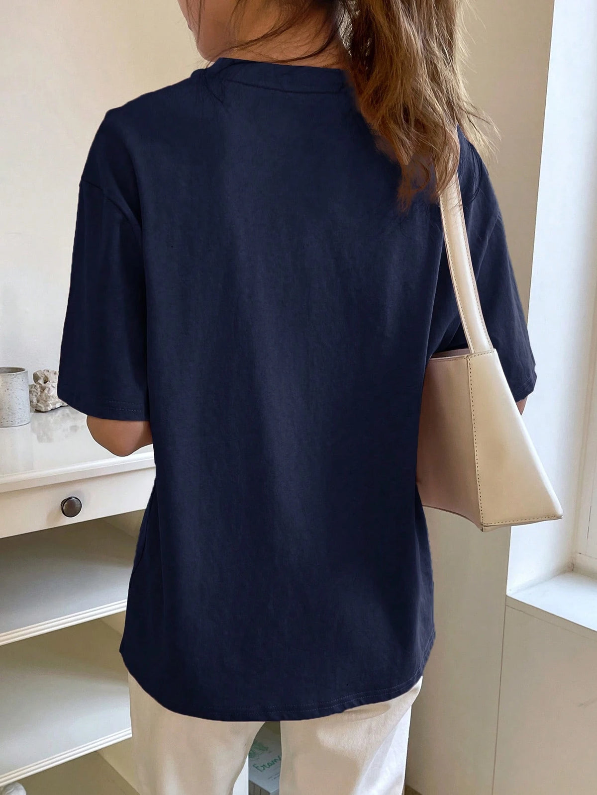 DAZY Women Embroidered Letter Short Sleeve T-Shirt Summer