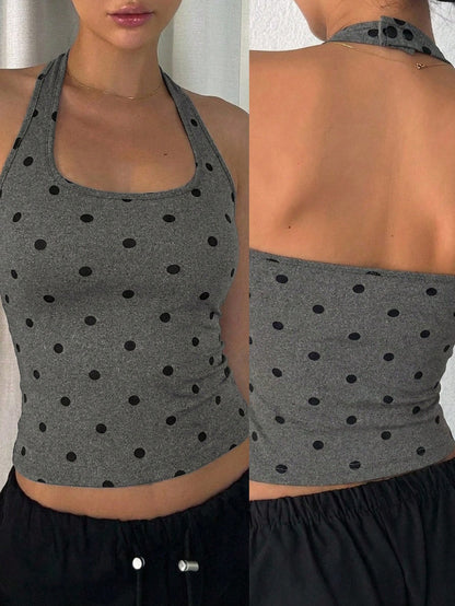 DAZY Women's Backless Casual Camisole Crop Tops Women Halter Top