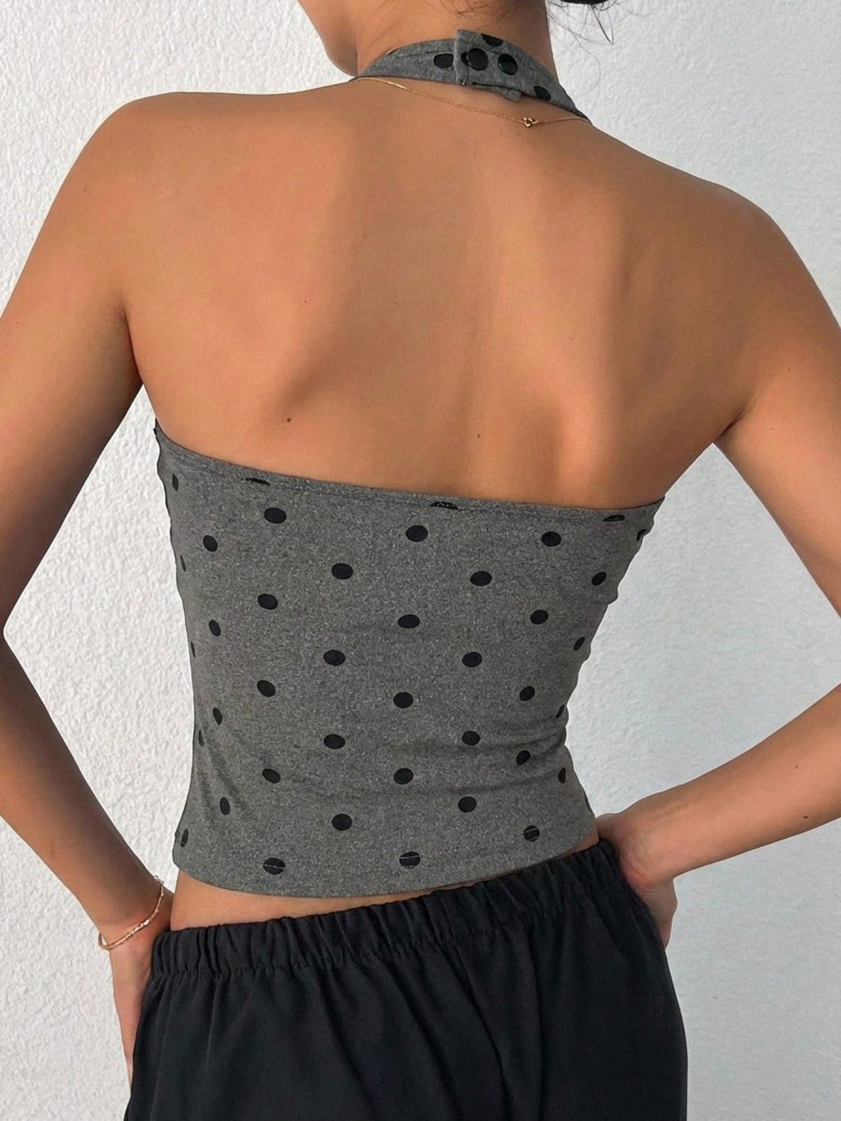DAZY Women's Backless Casual Camisole Crop Tops Women Halter Top
