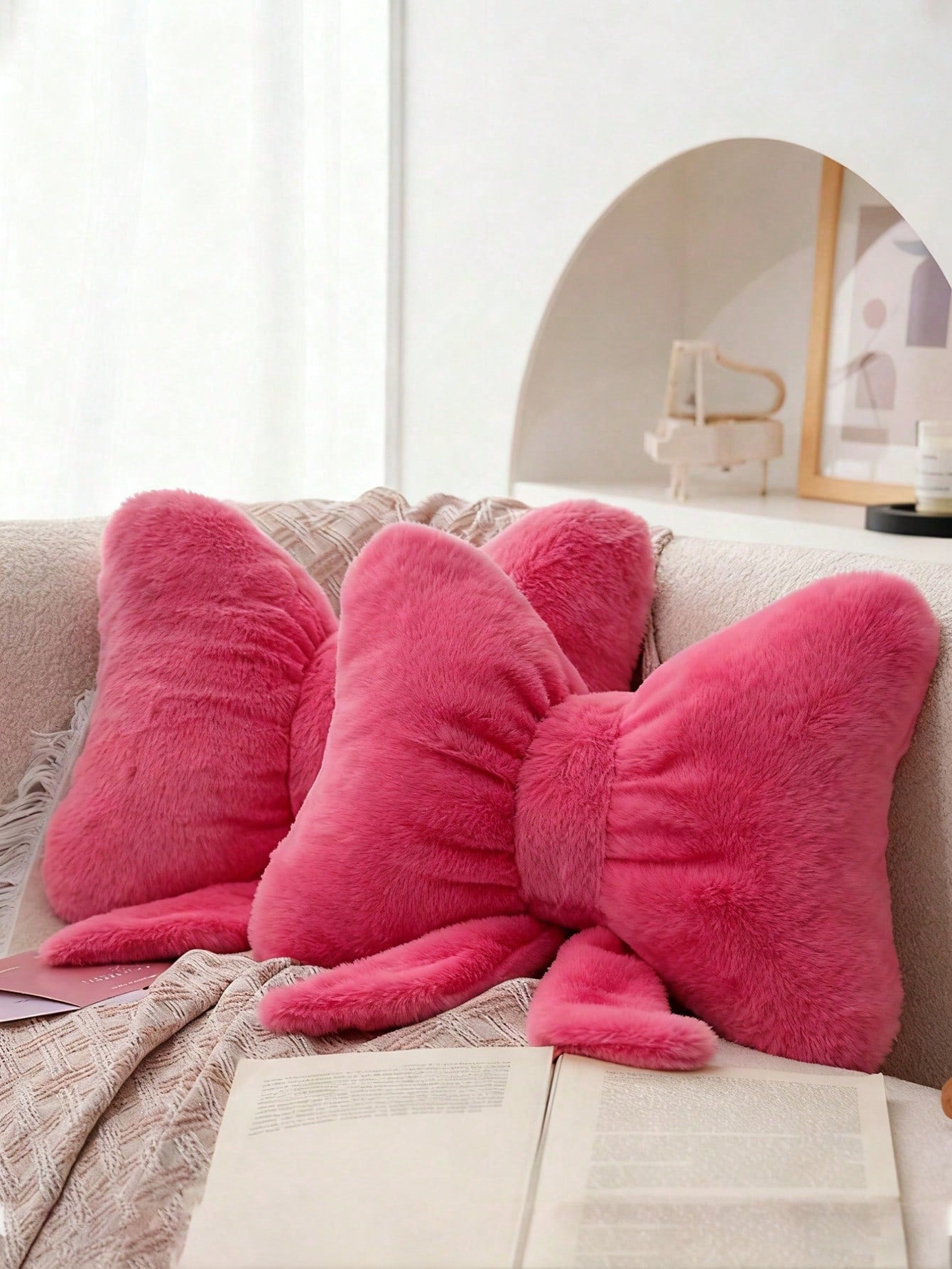 Decorative Bow Throw Pillow, Soft & Cute Bow Decor Cushion, Suitable For Bed, Sofa And Bedroom, Essential Home Decor Pillow For Spring/Summer, Birthday Gift, Perfect Gift For Family And Friends On Wed