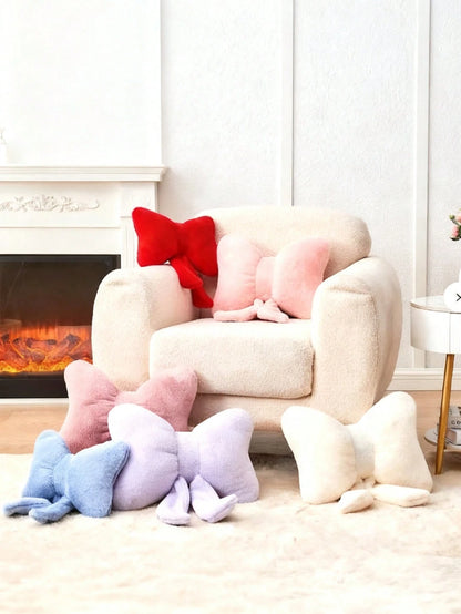 Decorative Bow Throw Pillow, Soft & Cute Bow Decor Cushion, Suitable For Bed, Sofa And Bedroom, Essential Home Decor Pillow For Spring/Summer, Birthday Gift, Perfect Gift For Family And Friends On Wed