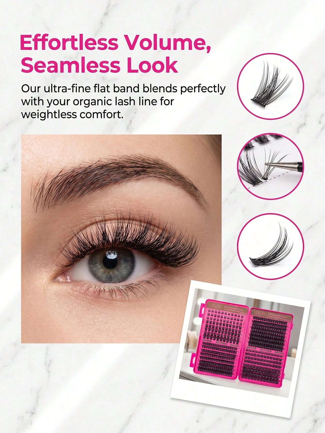 Desliy Cluster False Eyelashes Single Cluster False Eyelashes Fluffy Natural Look D Curl Mixed Length 8-16mm Premium Synthetic Fiber Lightweight Reusable Easy To Apply DIY Eyelash Extensions Suitable