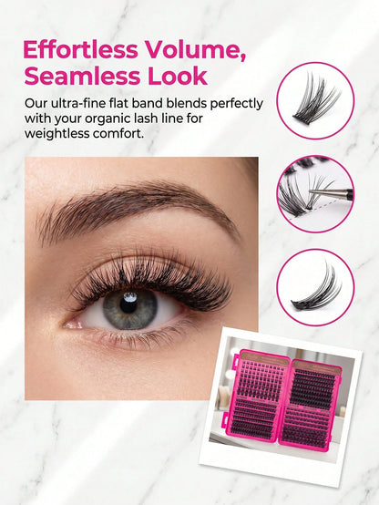 Desliy Cluster False Eyelashes Single Cluster False Eyelashes Fluffy Natural Look D Curl Mixed Length 8-16mm Premium Synthetic Fiber Lightweight Reusable Easy To Apply DIY Eyelash Extensions Suitable