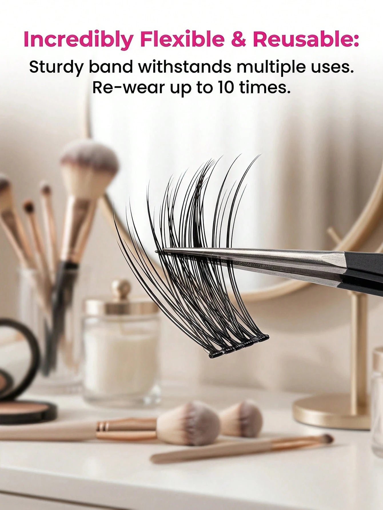 Desliy Cluster False Eyelashes Single Cluster False Eyelashes Fluffy Natural Look D Curl Mixed Length 8-16mm Premium Synthetic Fiber Lightweight Reusable Easy To Apply DIY Eyelash Extensions Suitable