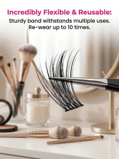 Desliy Cluster False Eyelashes Single Cluster False Eyelashes Fluffy Natural Look D Curl Mixed Length 8-16mm Premium Synthetic Fiber Lightweight Reusable Easy To Apply DIY Eyelash Extensions Suitable