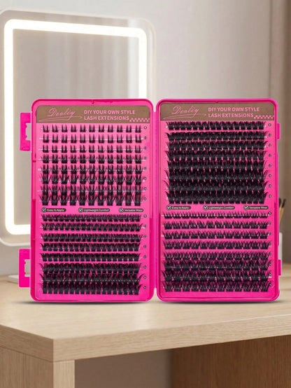 Desliy Cluster False Eyelashes Single Cluster False Eyelashes Fluffy Natural Look D Curl Mixed Length 8-16mm Premium Synthetic Fiber Lightweight Reusable Easy To Apply DIY Eyelash Extensions Suitable