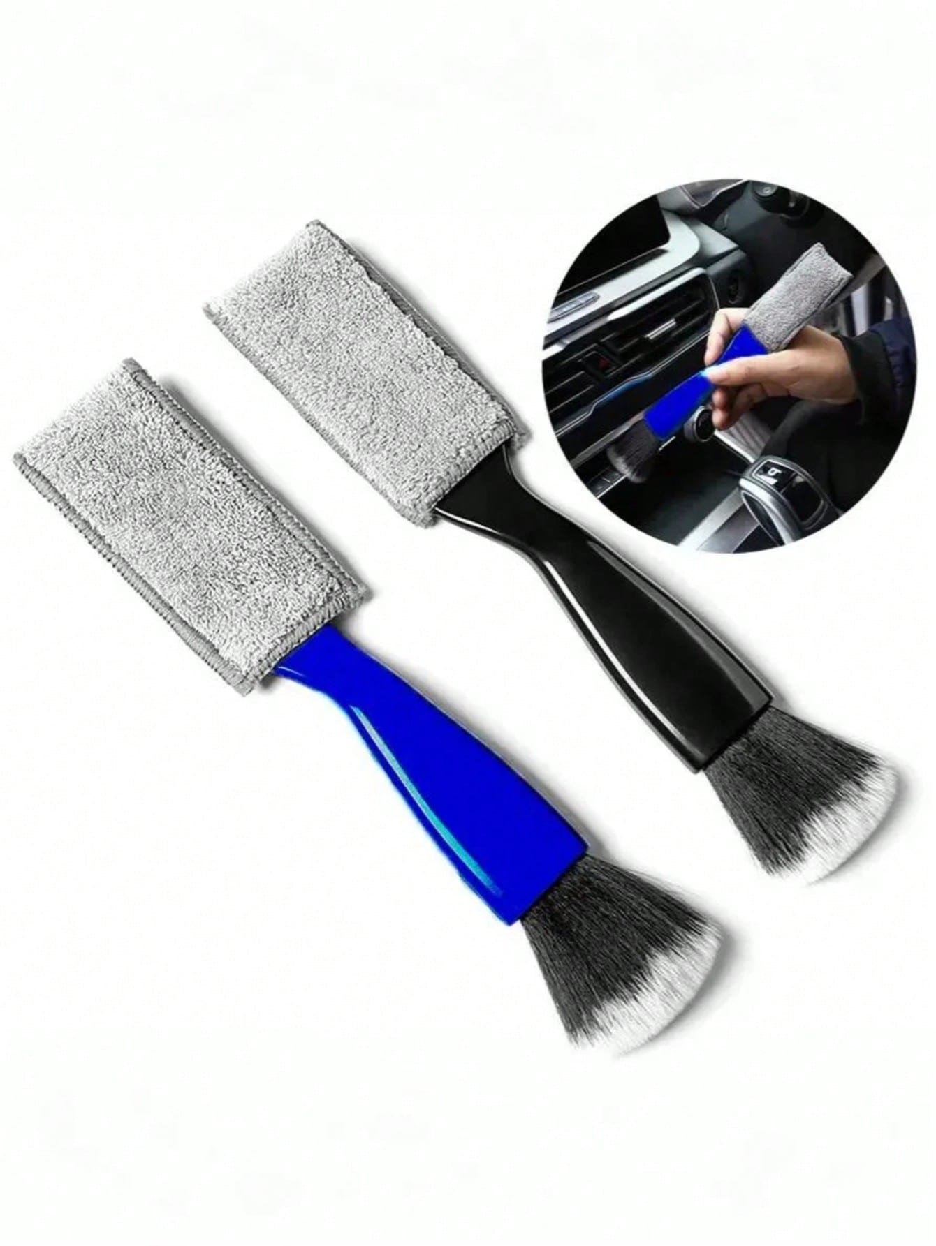 Detailing Brush,1pc Car Wash Brush & Air Conditioner Vent Cleaning Brush 2-In-1 Premium Cleaning Tool, Car Detailing Accessories