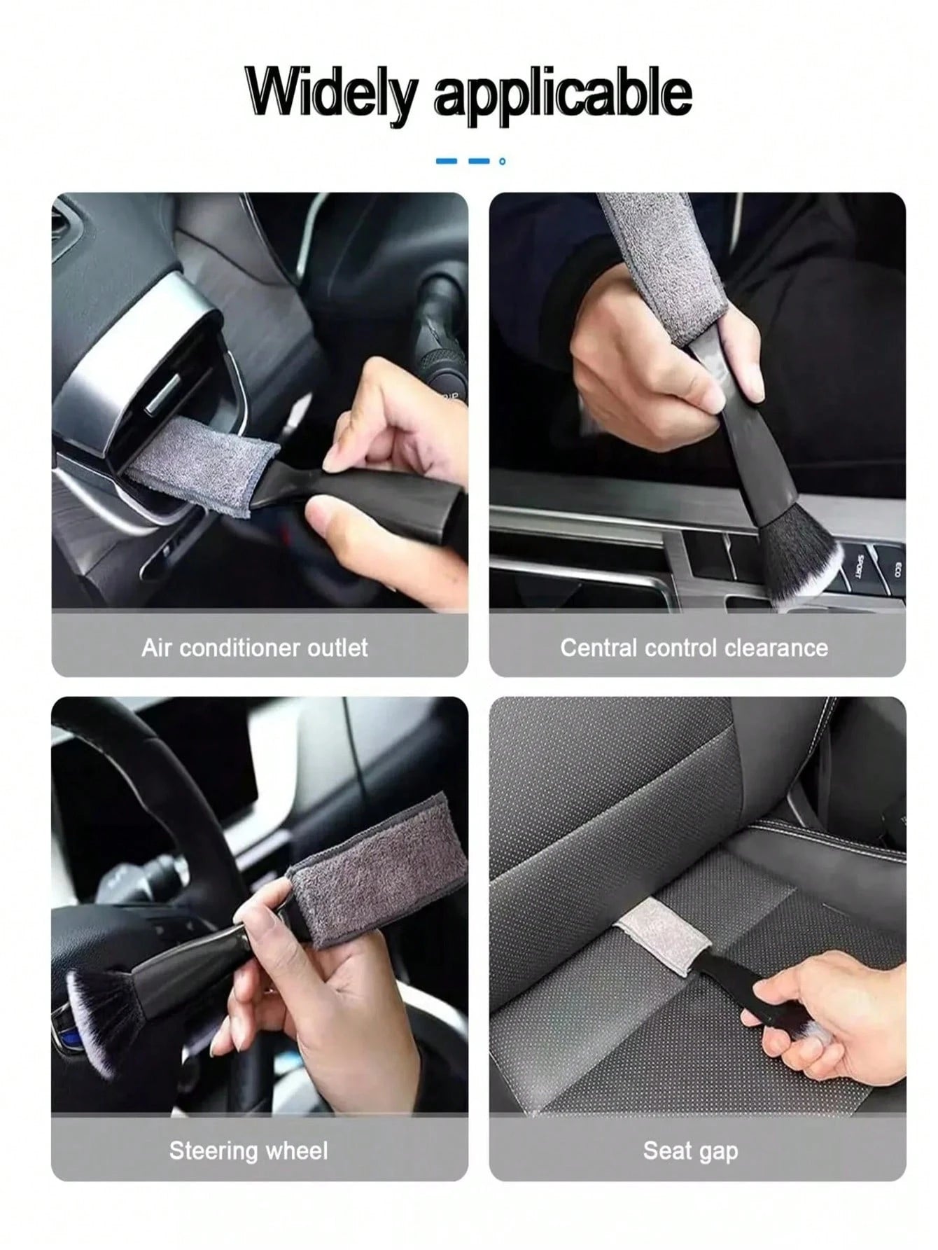 Detailing Brush,1pc Car Wash Brush & Air Conditioner Vent Cleaning Brush 2-In-1 Premium Cleaning Tool, Car Detailing Accessories