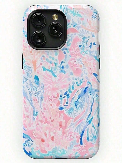 Disney Blue And Pink Warm Water Design Film 2-In-1 Phone Case- Compatible With 17,17Air,17pro,17pro Max, 16, 15, 14ProMax, 13, 13Pro, 13ProMax, 12, 12Pro, 12ProMax, 11, 11Pro, 11Pro And Galaxy S25/S2