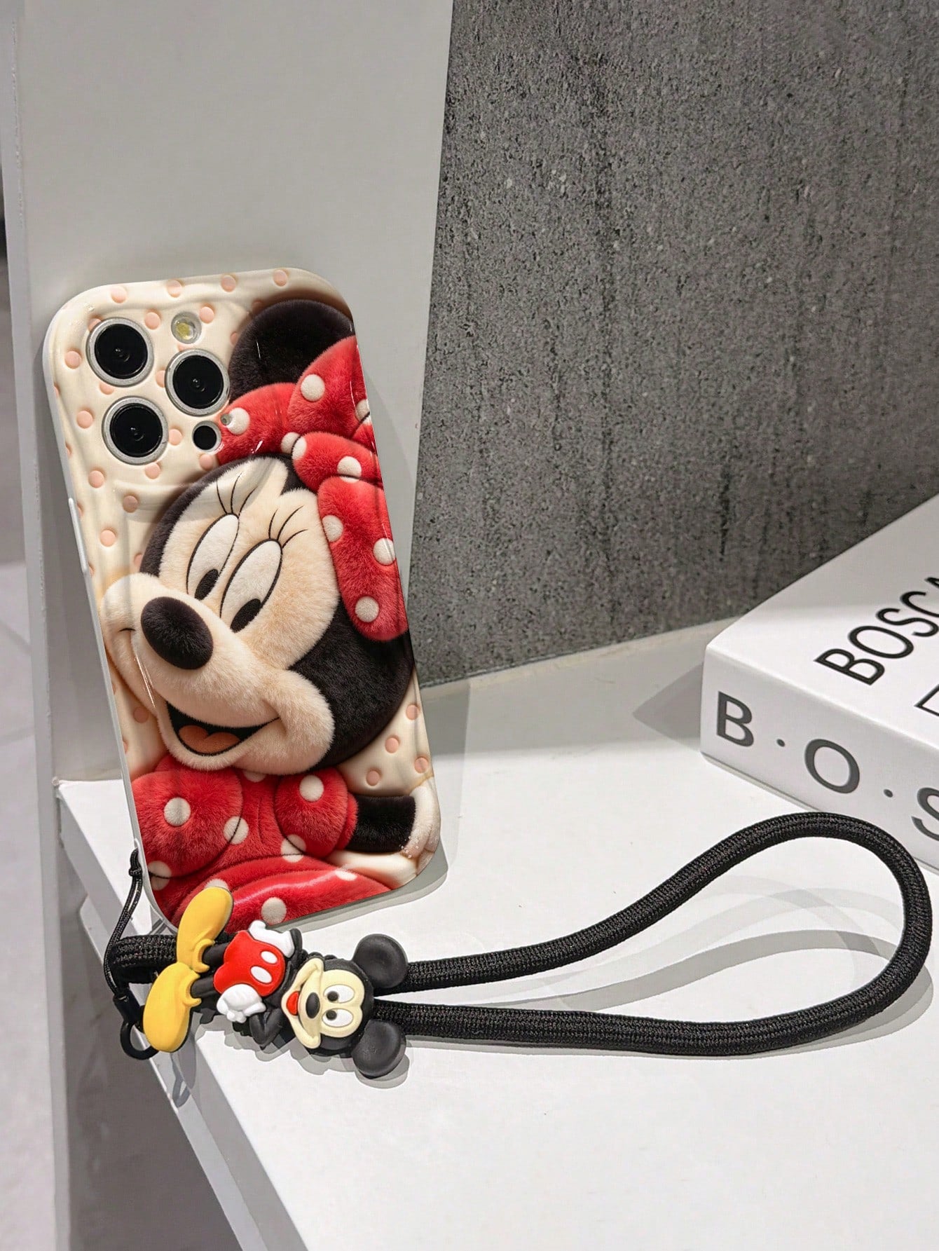 Disney Mickey Mouse Clubhouse Phone Case: 3D Fluffy Pattern Border Protector Phone Soft Phone Case With A Free Cute Mickey Bracelet Chain Lanyard, Mickey, Minnie, Goofy, Donald Duck, Daisy Duck, Plut