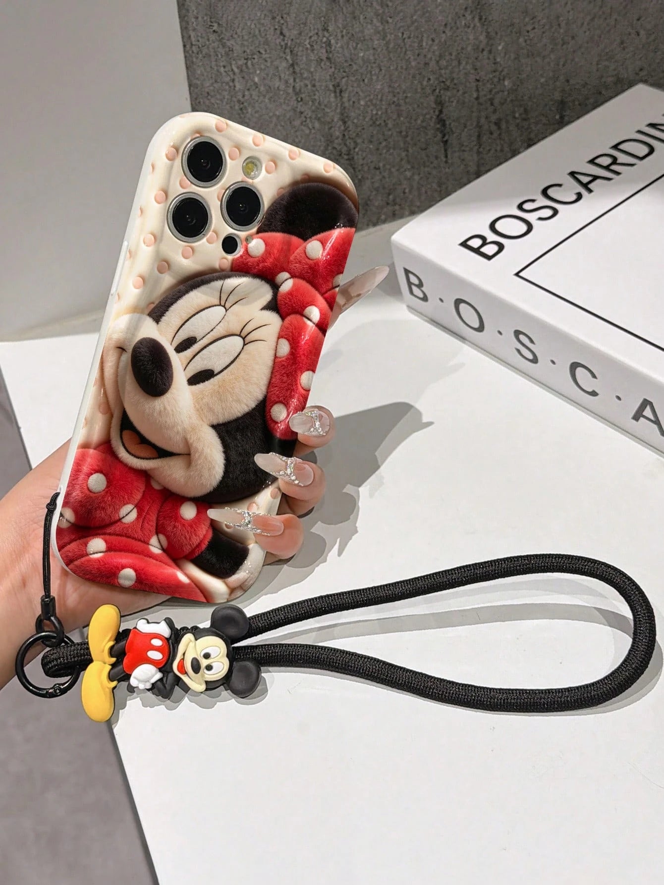 Disney Mickey Mouse Clubhouse Phone Case: 3D Fluffy Pattern Border Protector Phone Soft Phone Case With A Free Cute Mickey Bracelet Chain Lanyard, Mickey, Minnie, Goofy, Donald Duck, Daisy Duck, Plut