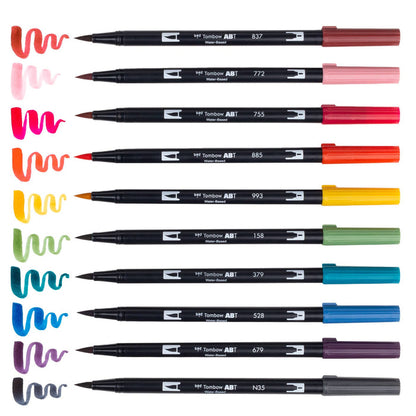Dual Brush Pen Art Markers 10-Pack, Nineties