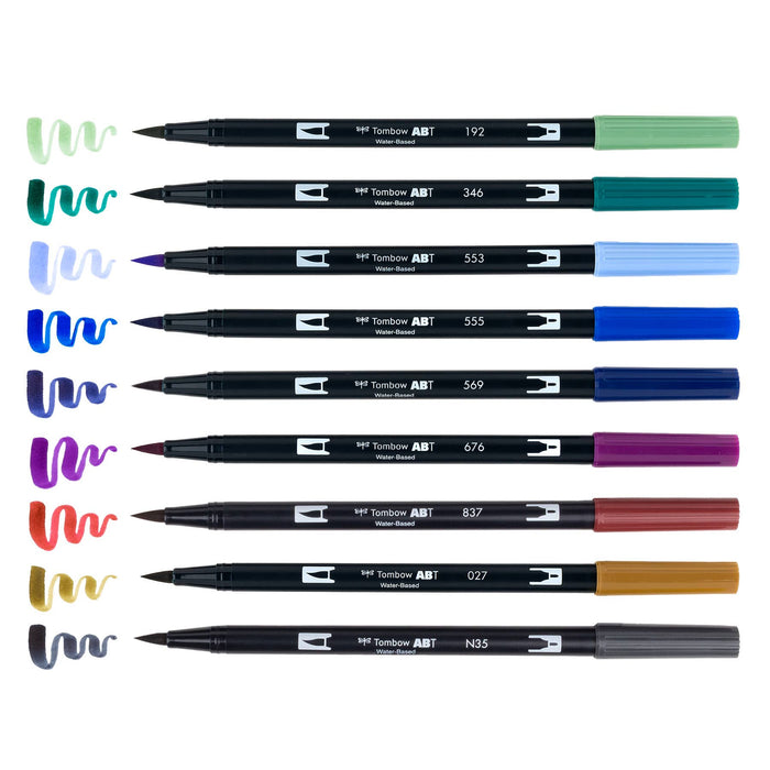 Dual Brush Pen Art Markers, Dragons, 10-Pack