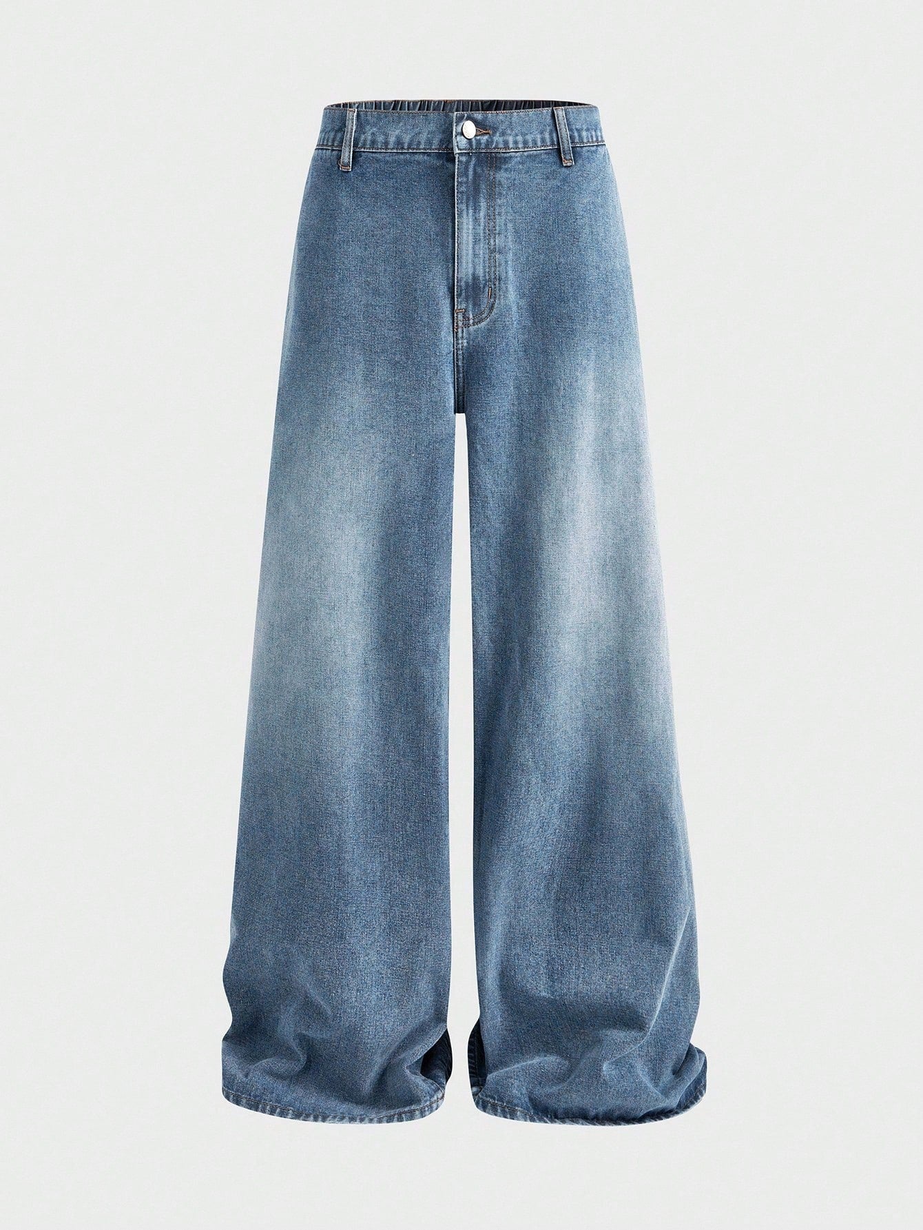 EASEVO Plus Size Men's Loose Fit Wide Leg Casual Versatile Jeans, Vacation, Father's Day Gifts