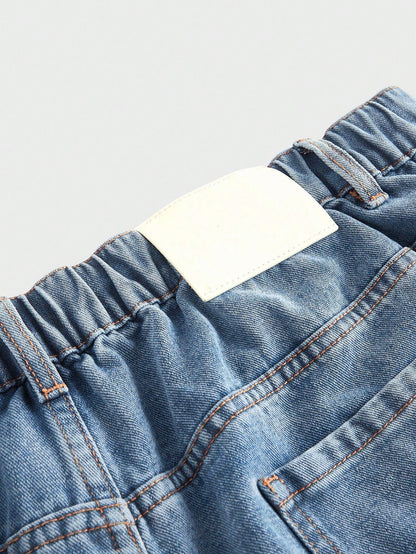 EASEVO Plus Size Men's Loose Fit Wide Leg Casual Versatile Jeans, Vacation, Father's Day Gifts