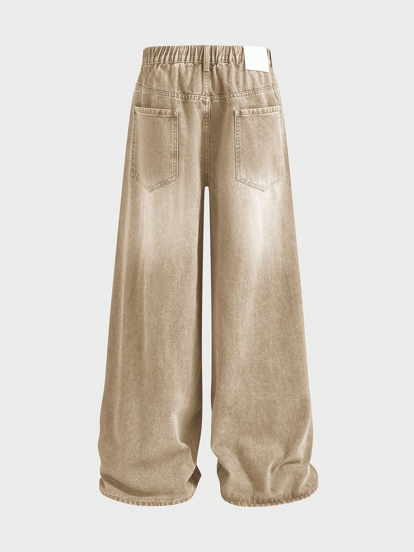 EASEVO Plus Size Men's Loose Fit Wide Leg Casual Versatile Jeans, Vacation, Father's Day Gifts