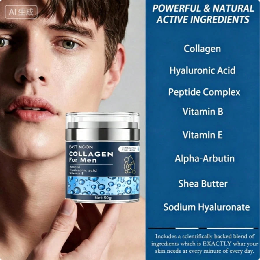 EAST MOON Retinol Collagen Cream For Face With 5% Hyaluronic Acid Anti-Aging Cream Anti-Wrinkle Reduce Fine Lines Lifting And Firming 24-Hour Facial Care Suitable For All Skin Types