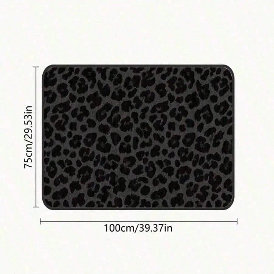 Easypie Selection 1pc Animal Print Trunk Mat, Leopard Pattern, Brown-Black Anti-Slip, Dust-Proof & Wear-Resistant, Fits All Car Models