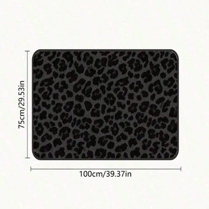 Easypie Selection 1pc Animal Print Trunk Mat, Leopard Pattern, Brown-Black Anti-Slip, Dust-Proof & Wear-Resistant, Fits All Car Models