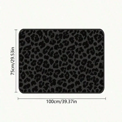 Easypie Selection 1pc Animal Print Trunk Mat, Leopard Pattern, Brown-Black Anti-Slip, Dust-Proof & Wear-Resistant, Fits All Car Models