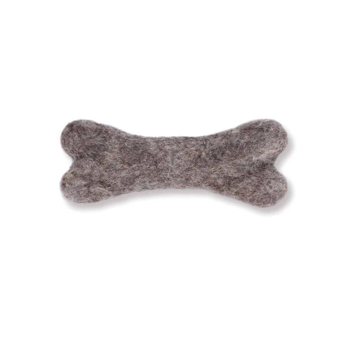 Eco Wool Dog Bones/Toys: Brown, Gray, White (Fair Trade): Light Grey / Small
