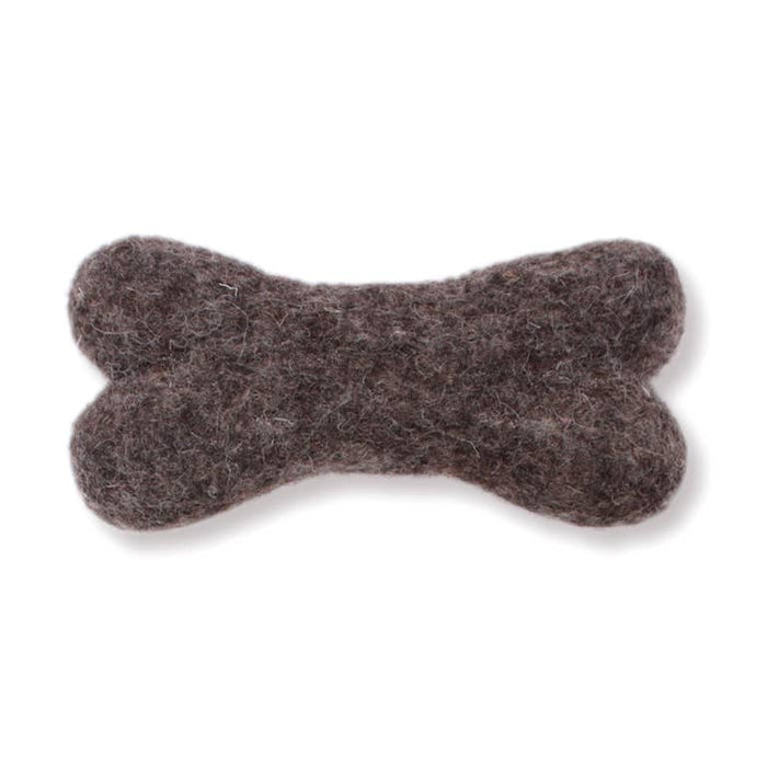 Eco Wool Dog Bones/Toys: Brown, Gray, White (Fair Trade): Light Grey / Small