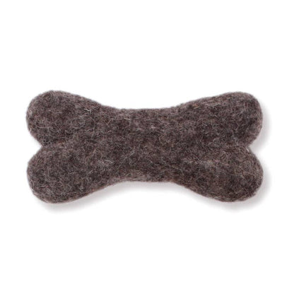 Eco Wool Dog Bones/Toys: Brown, Gray, White (Fair Trade): Light Grey / Small