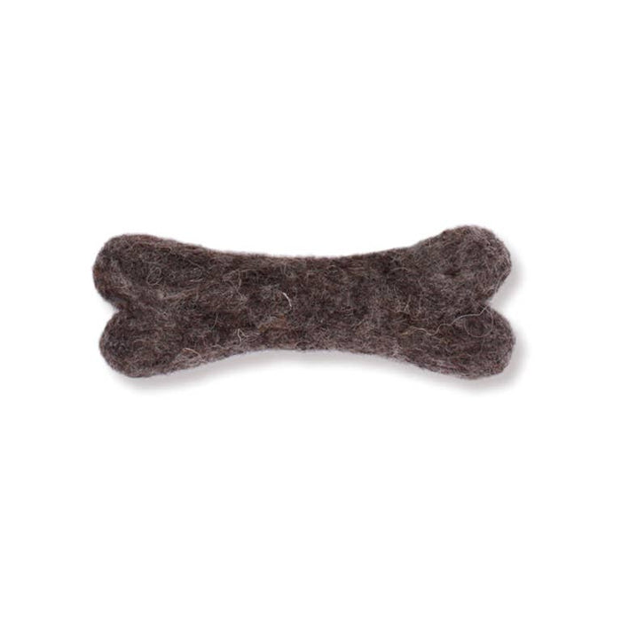Eco Wool Dog Bones/Toys: Brown, Gray, White (Fair Trade): Light Grey / Small