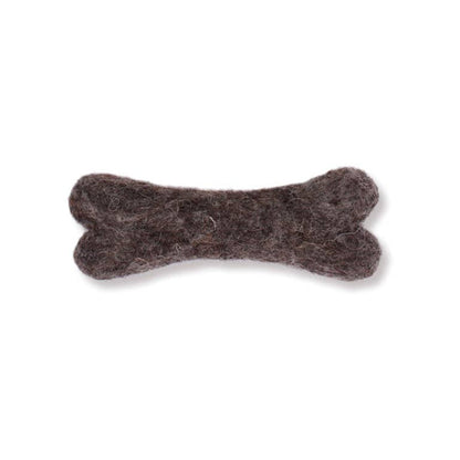 Eco Wool Dog Bones/Toys: Brown, Gray, White (Fair Trade): Light Grey / Small